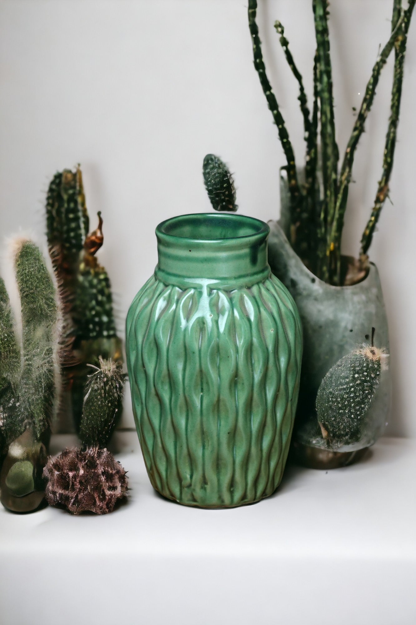 Crafted Light Green Vase