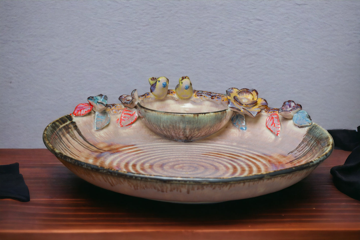 Birds and Flowers Snack Serving Plate