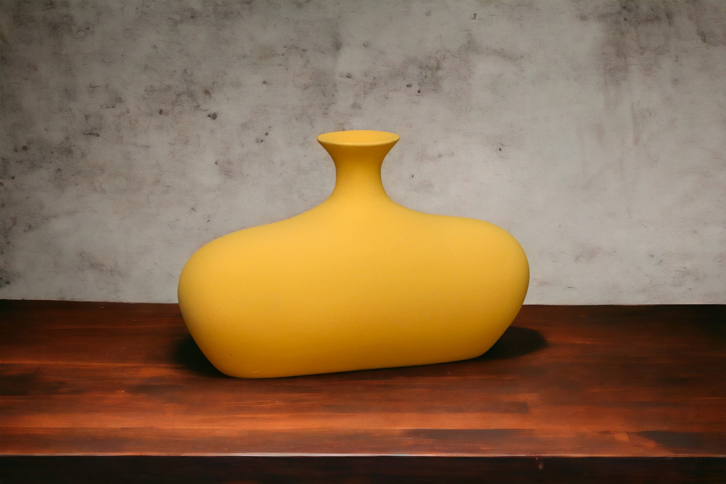 Cylindrical vibrant yellow vase