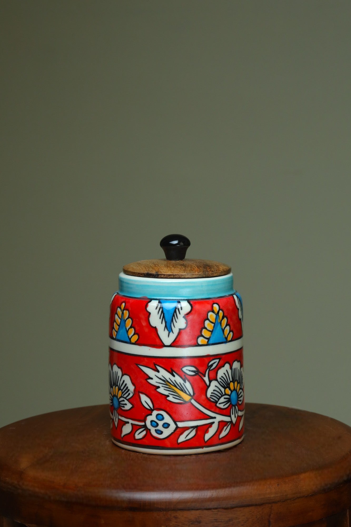 Red Floral Jars with lid