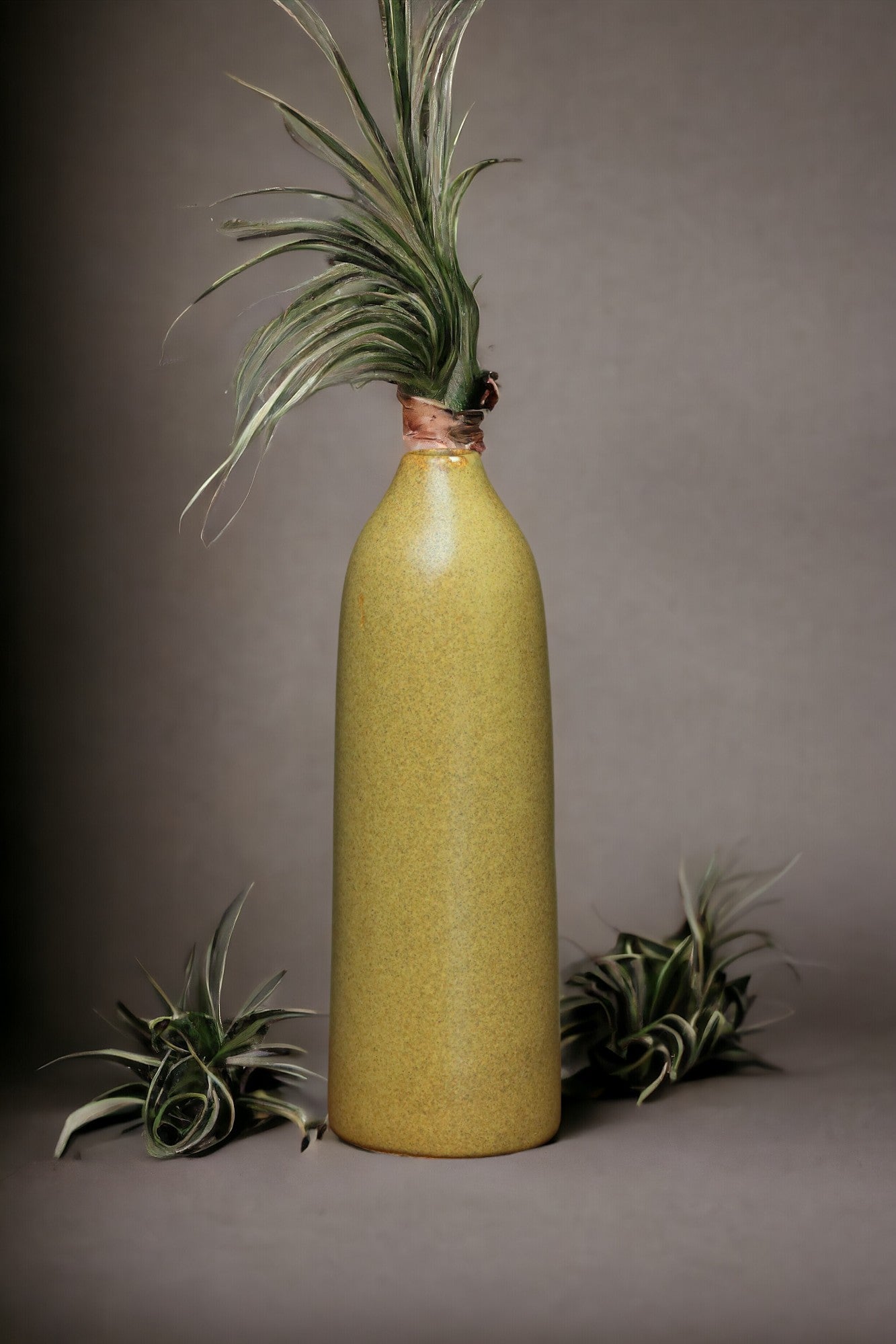 Tall Glossy Golden Ceramic Vase