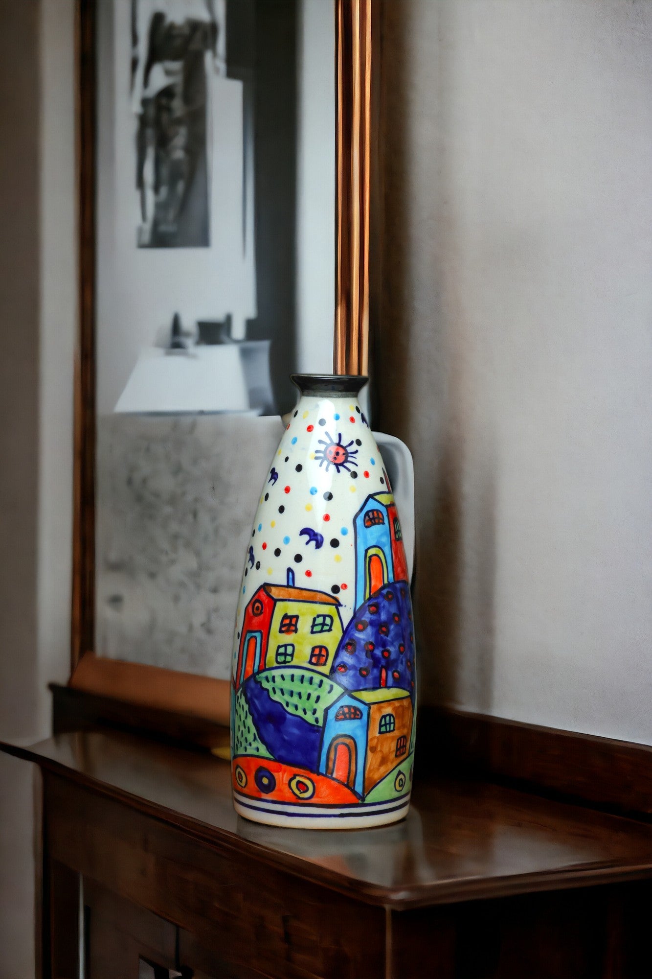 Vibrantly crafted ceramic vase