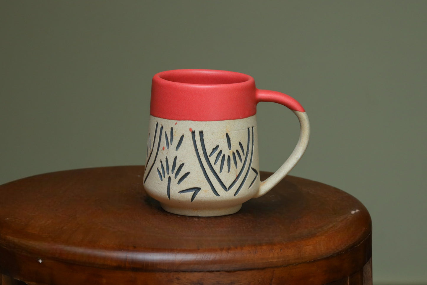 Vintage Red & Brown Mugs