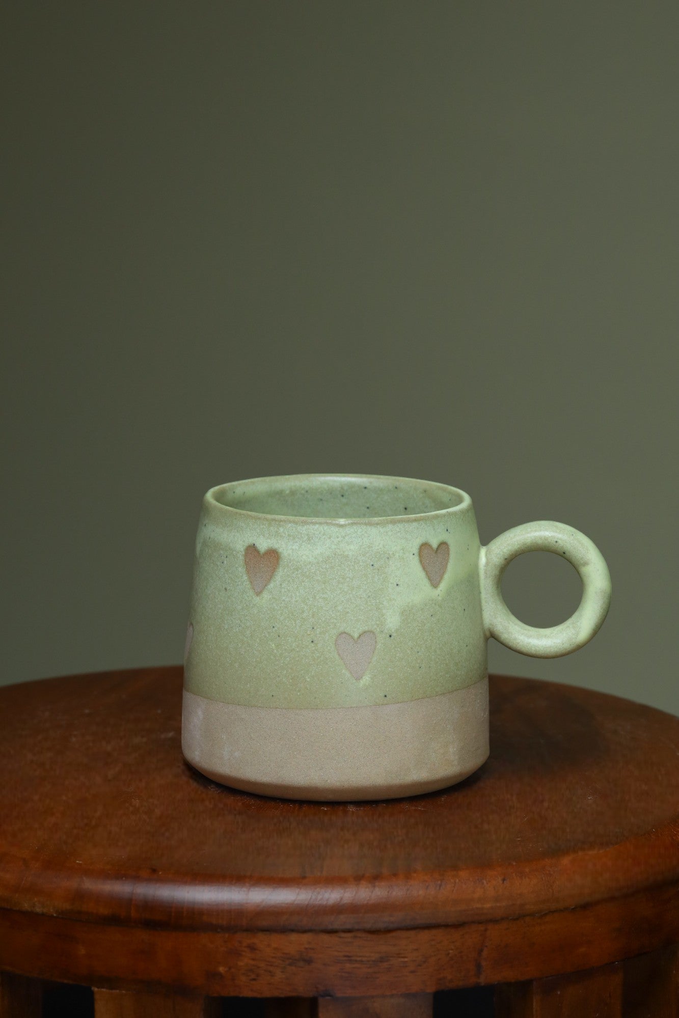 Quirky "Say It with Love" green & cream Cups