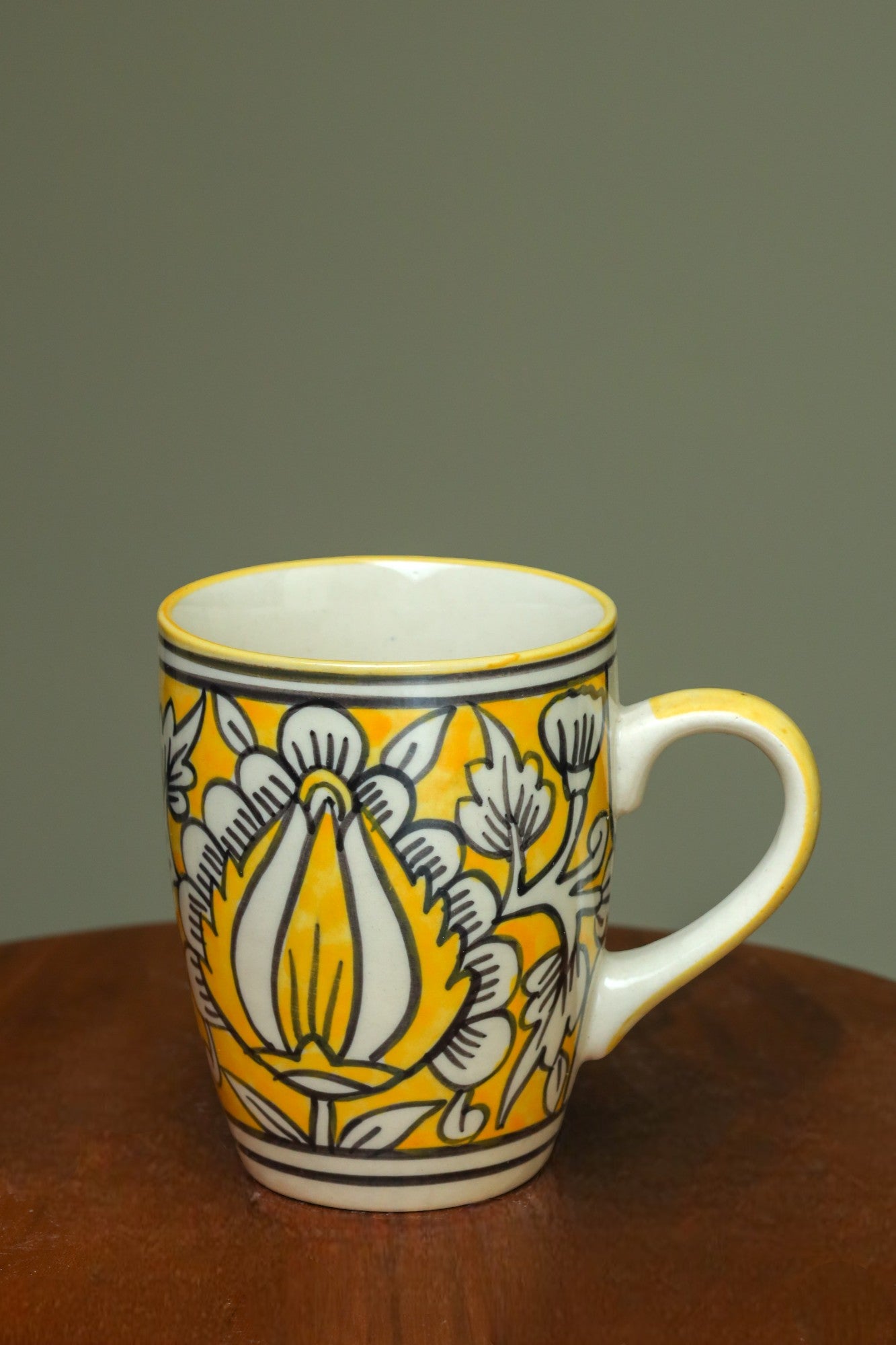 Floral-Inspired Yellow Mugs