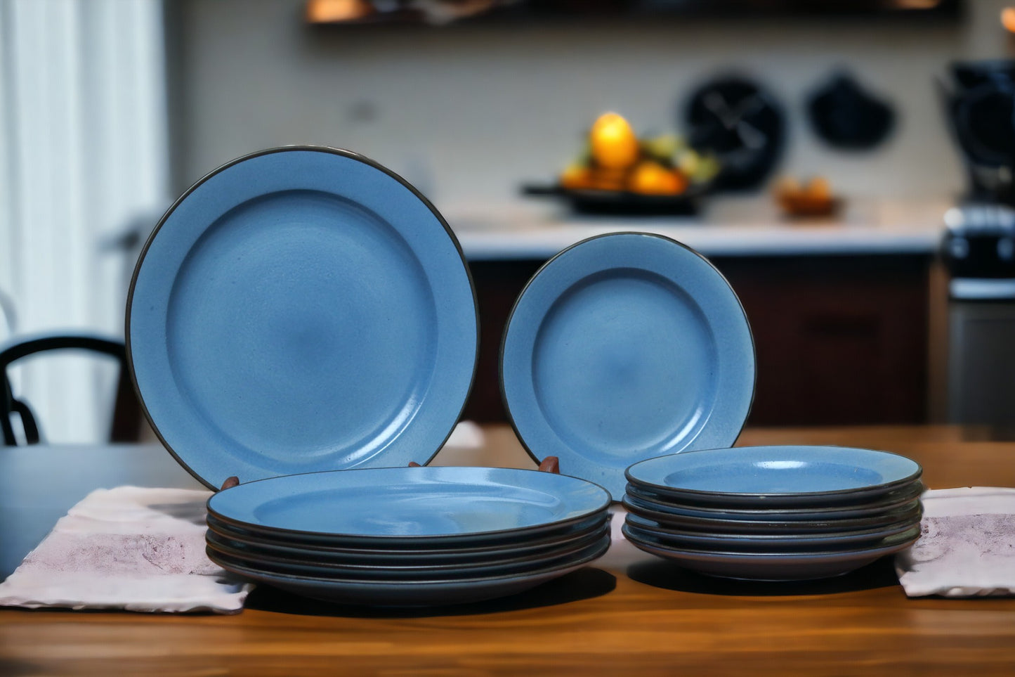 Elegant Blue Ceramic Dining Plate