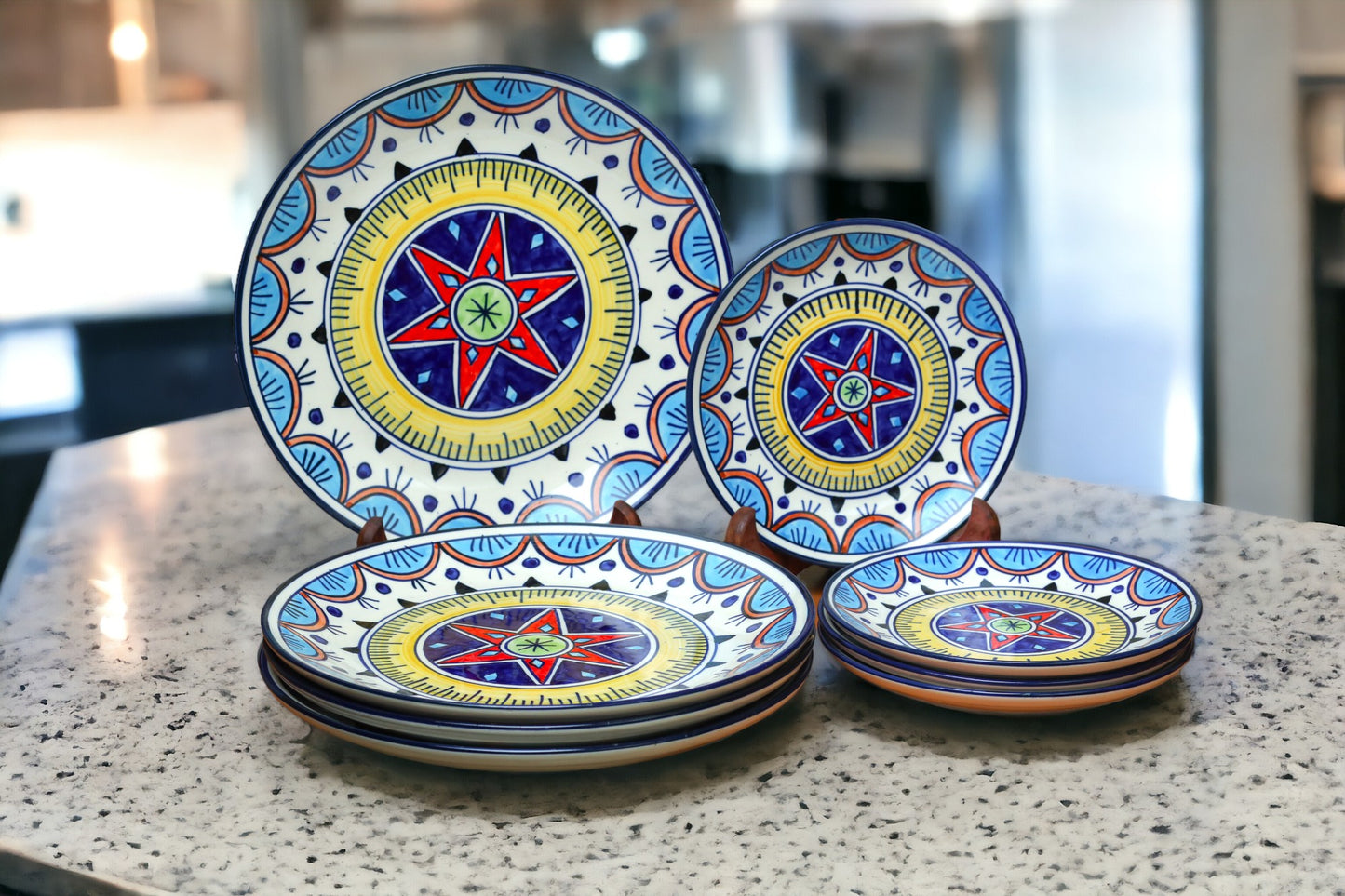 Elegant Compass Designed Dinner & Quarter Plate Set