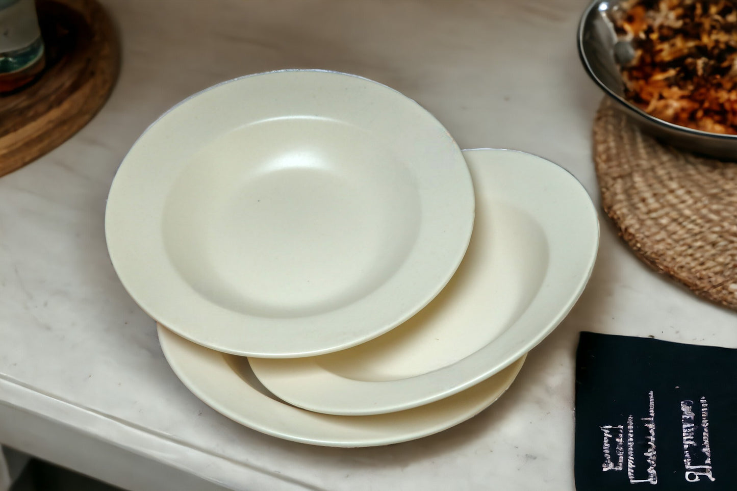Classic White Ceramic Pasta Bowl