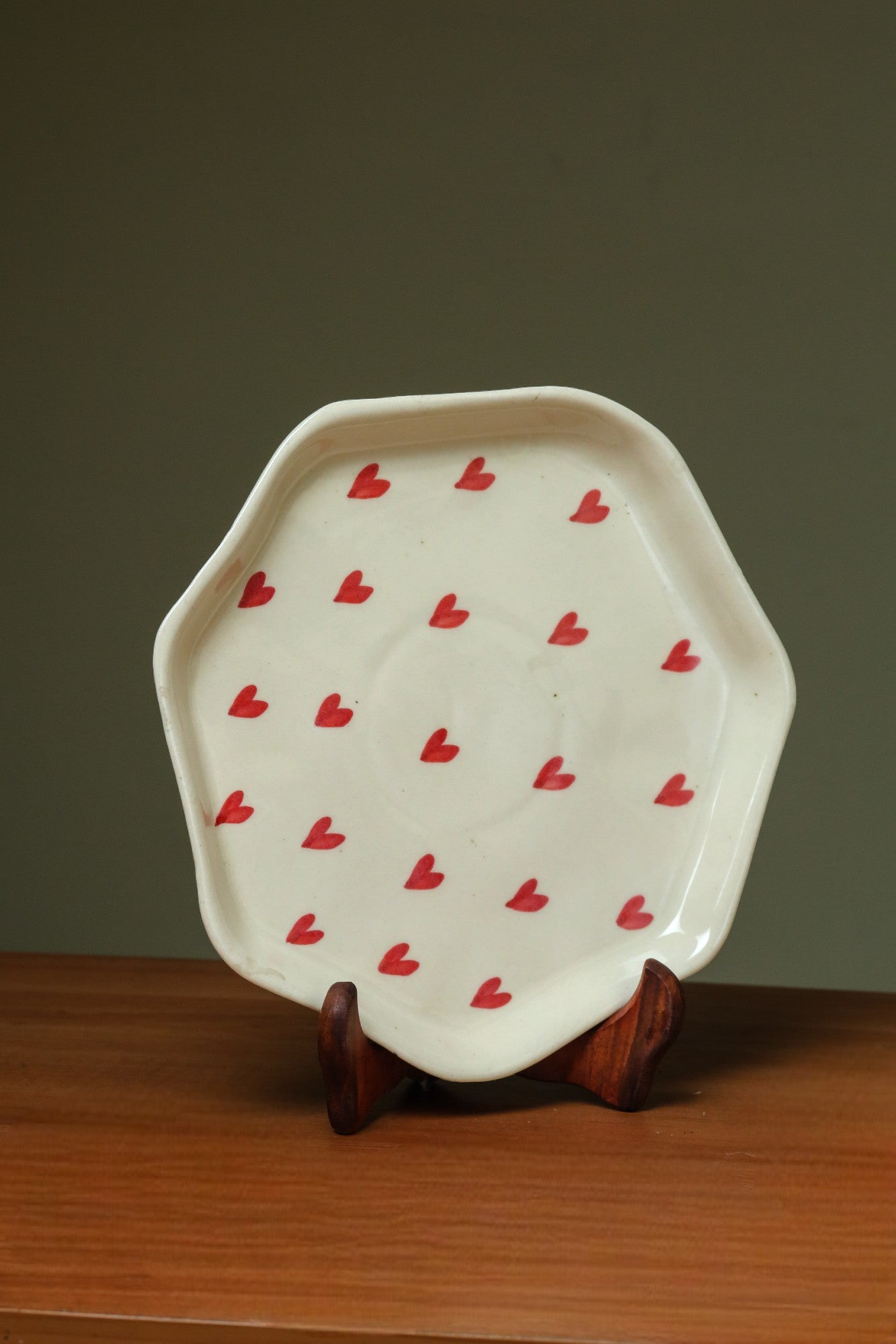 Hexagonal Serving Plates with Love Signs