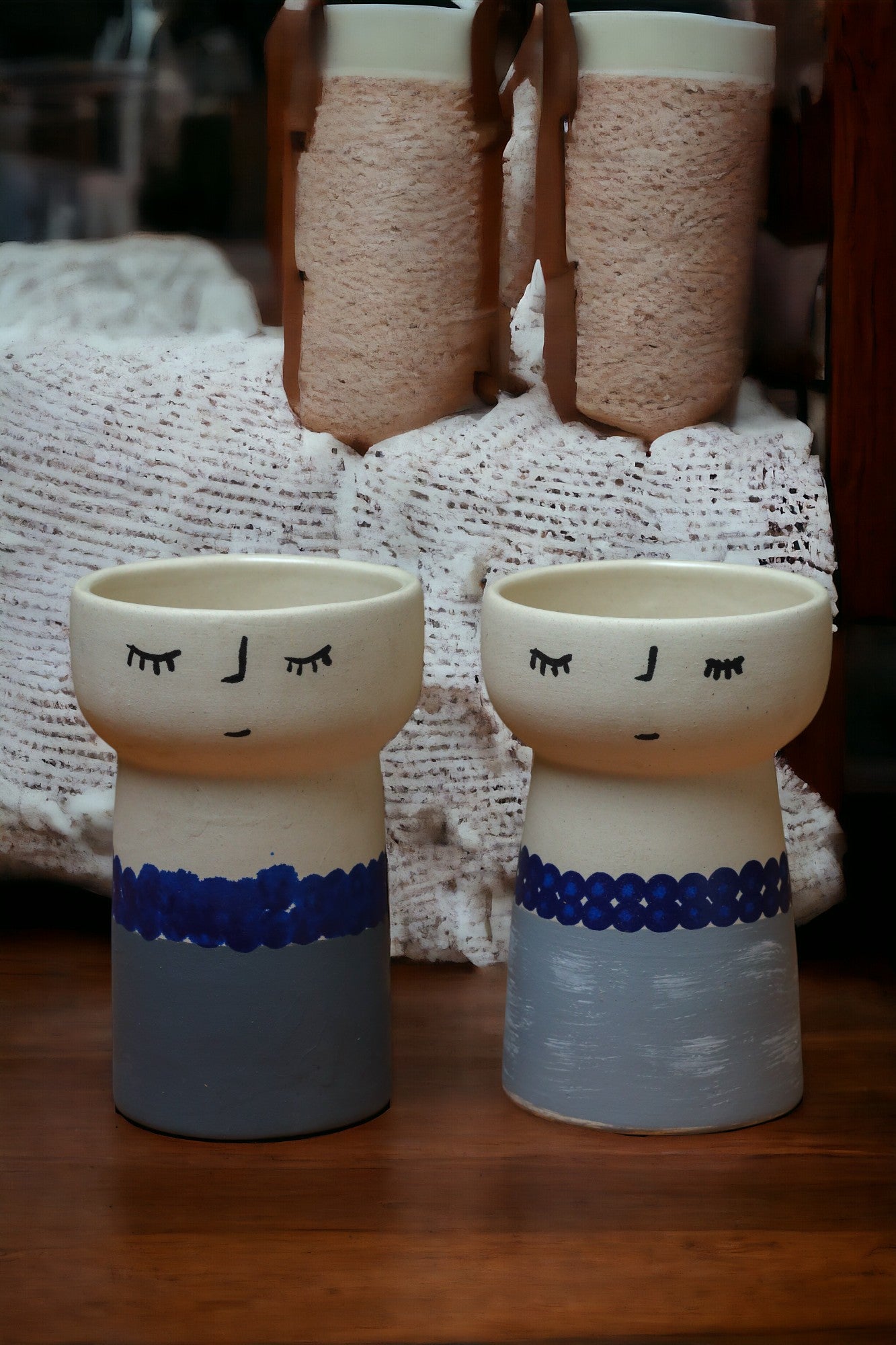 Set of 2 - Cute vase for pampas & Flowers