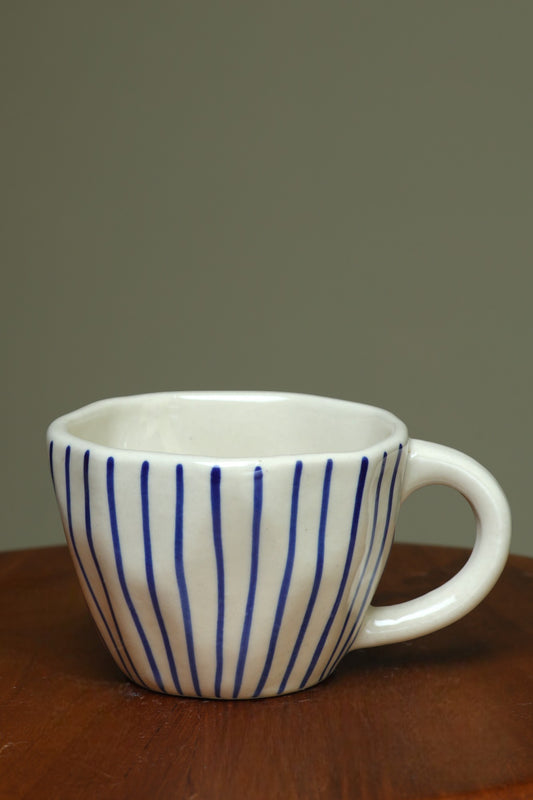 Unique White Cups with blue line art