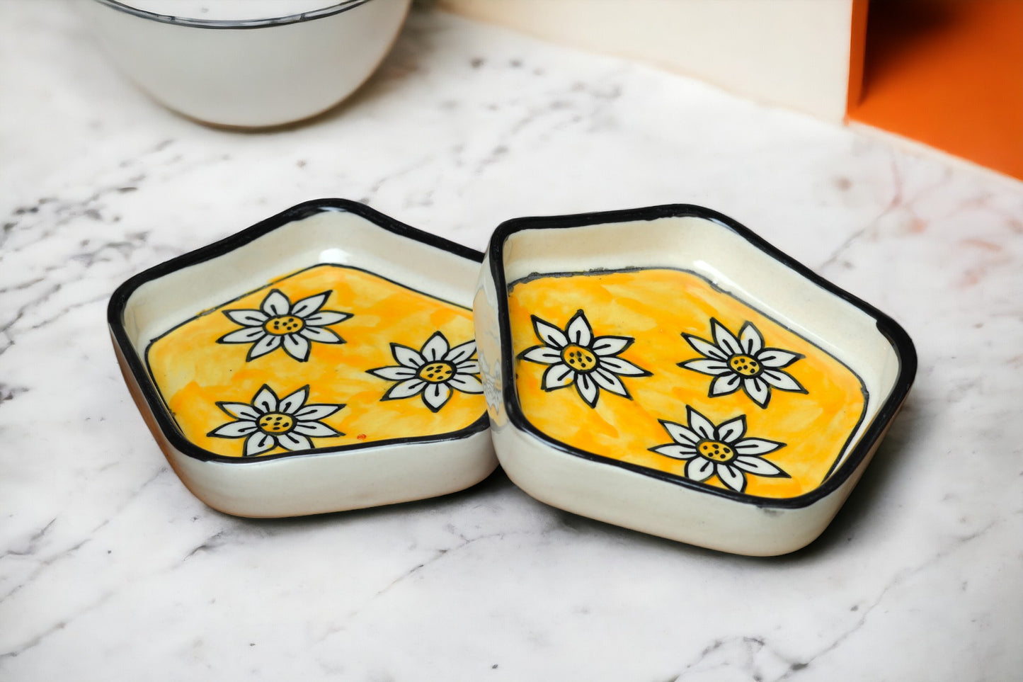 Floral Pentagonal Desert Plate
