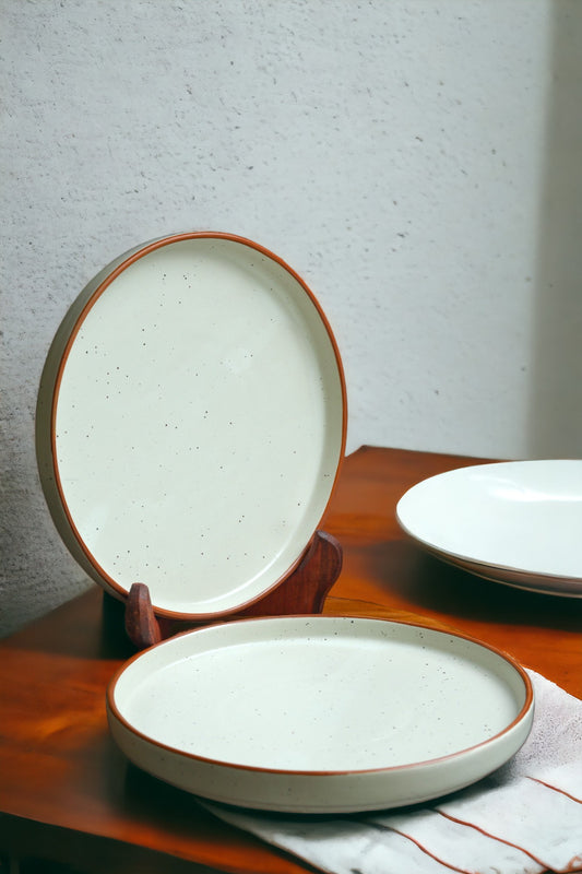 Elegant White Flat Ceramic Plates