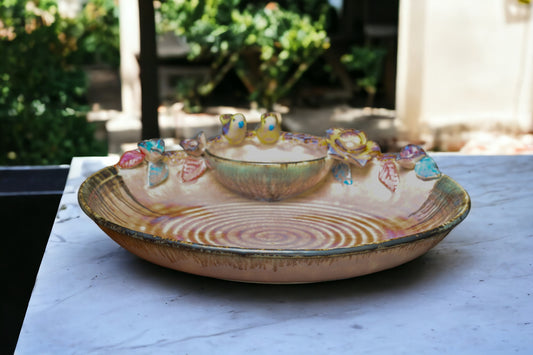 Birds and Flowers Snack Serving Plate