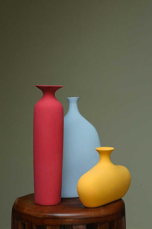 Vibrant 3-in-1 Combo Flower Vase