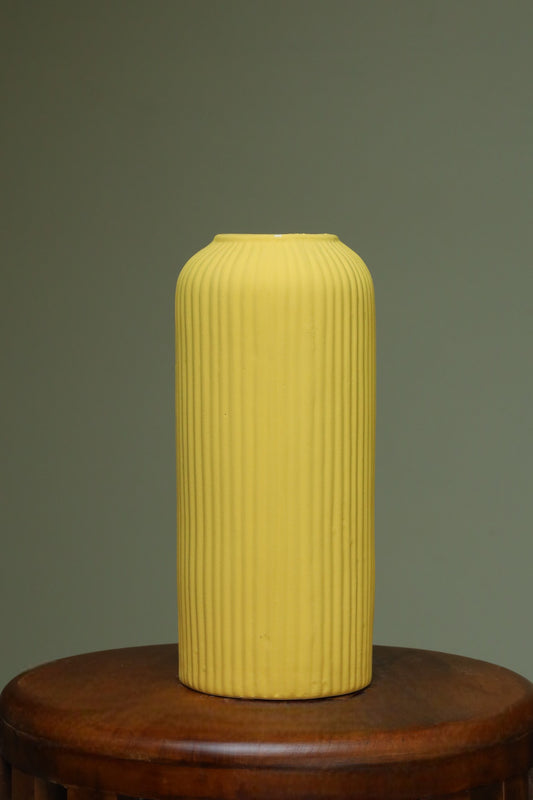 Vibrant Yellow Flower Vase for Flowers or Pampas