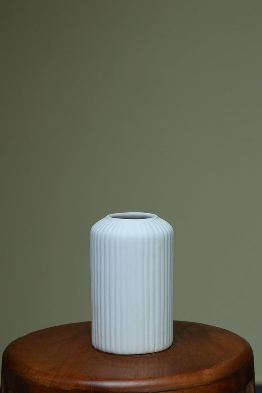 Vibrant White Flower Vase for Flowers or Pampas