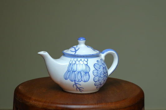 Elegant white and Blue Milk Kettle