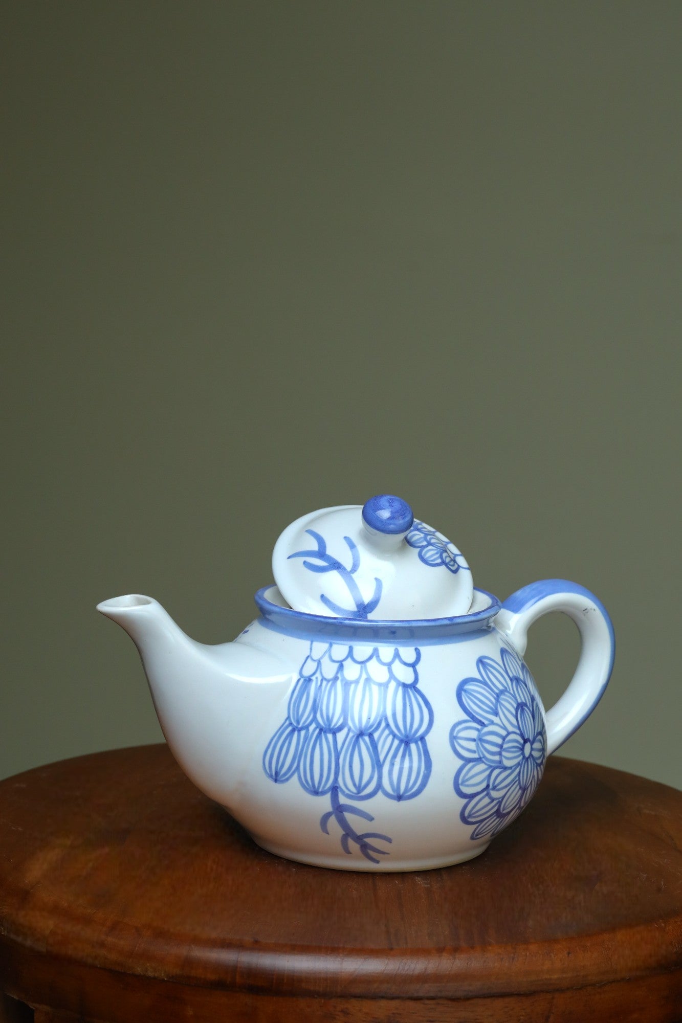 Elegant white and Blue Milk Kettle