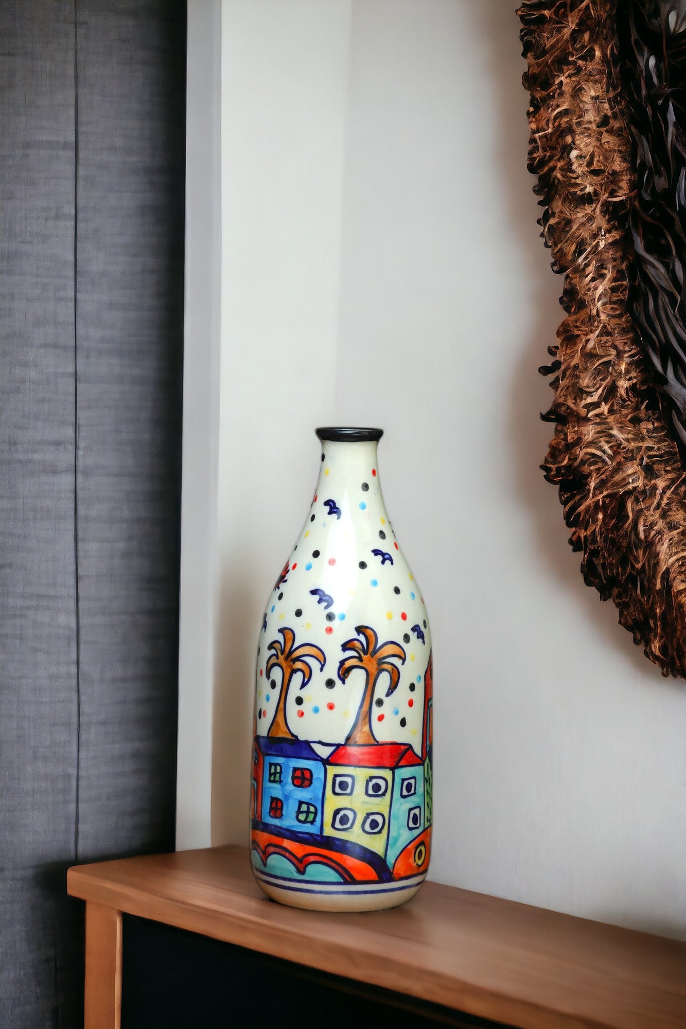 Classic Vibrant Art Crafted Flower Vase