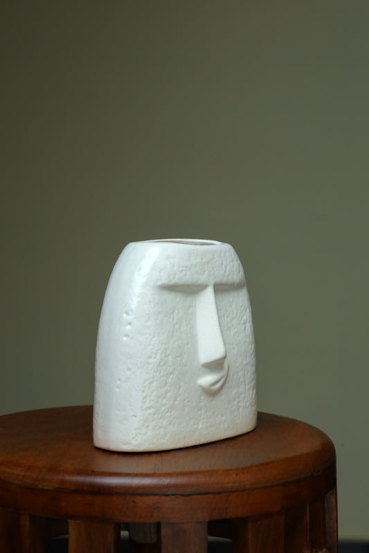 White Square Ceramic Flower Vase
