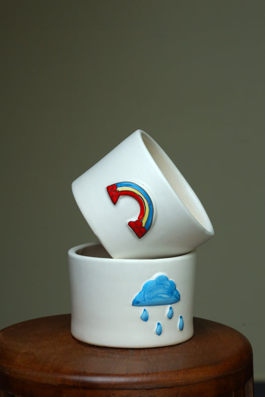 Pots combo of rainbow & rain - 2 Nos