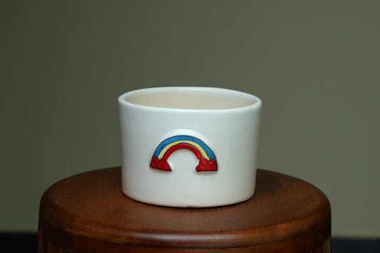 Rainbow Flower Pot White