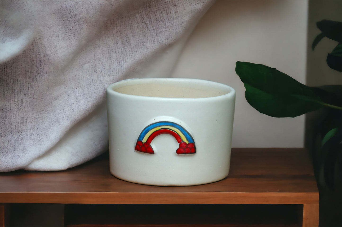 Rainbow Flower Pot White