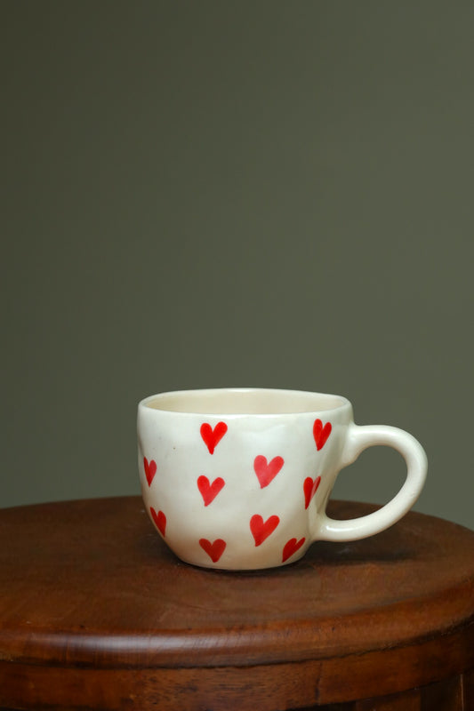 Adorable red and white love cups