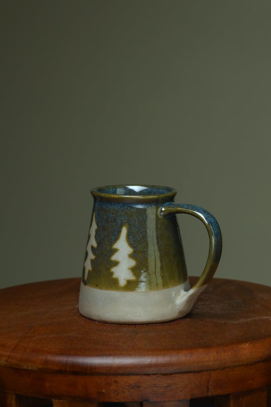 Tapered  nature inspired green cups