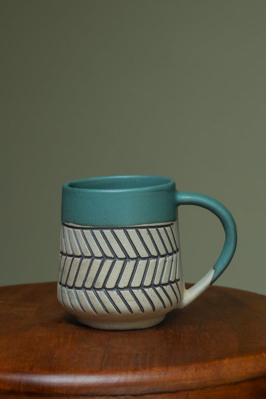 Uniquely Patterned Green Cups