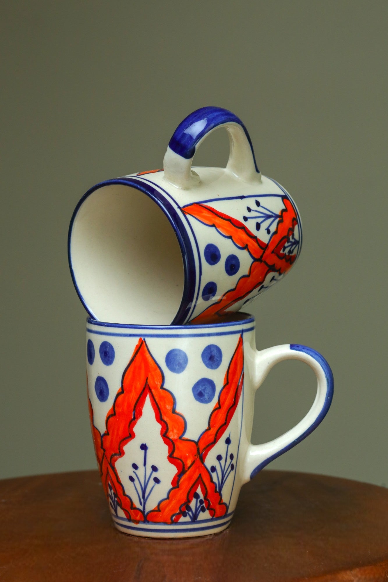 Unique Red and Blue Coffee Mugs