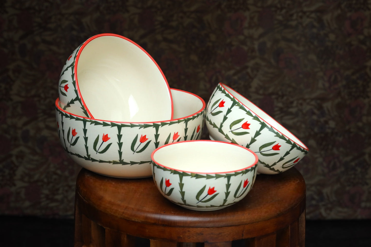 Bowls with floral pattern - Set of 4