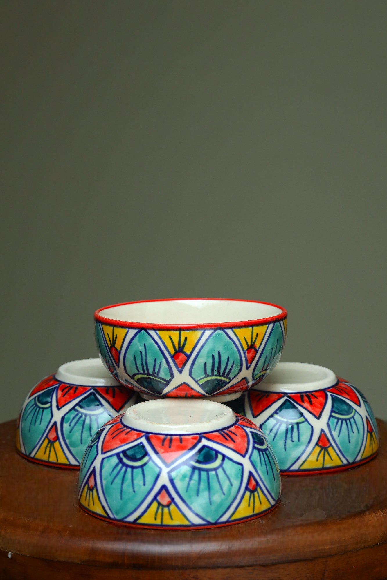 Peacock-Inspired Katoris (Set of 2)