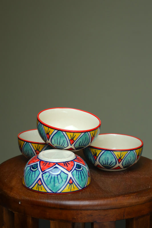 Peacock-Inspired Katoris (Set of 2)
