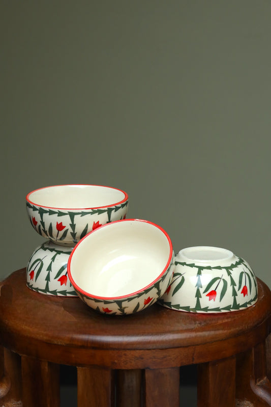 Floral White Katori (Set of 2)