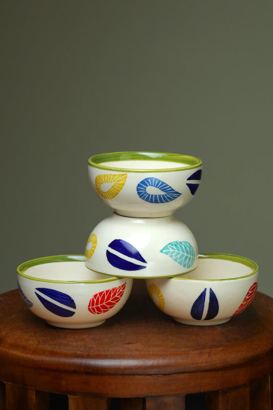 Floral Multi colored Katoris (Set of 2)