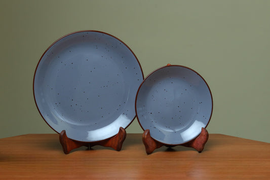 Greyish Blue Dinner & Quarter Plate Set