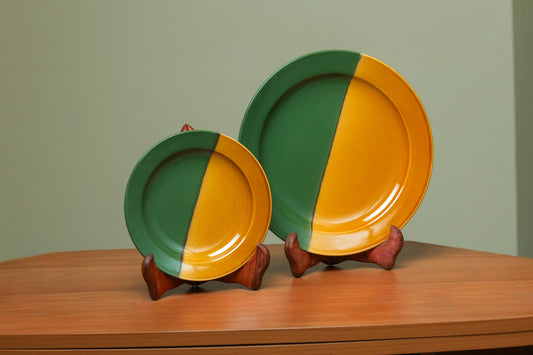 Green & Yellow Dinner & Quarter Plate Set