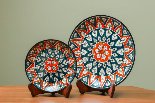 Floral Ceramic Dinner & Quarter Plate Set