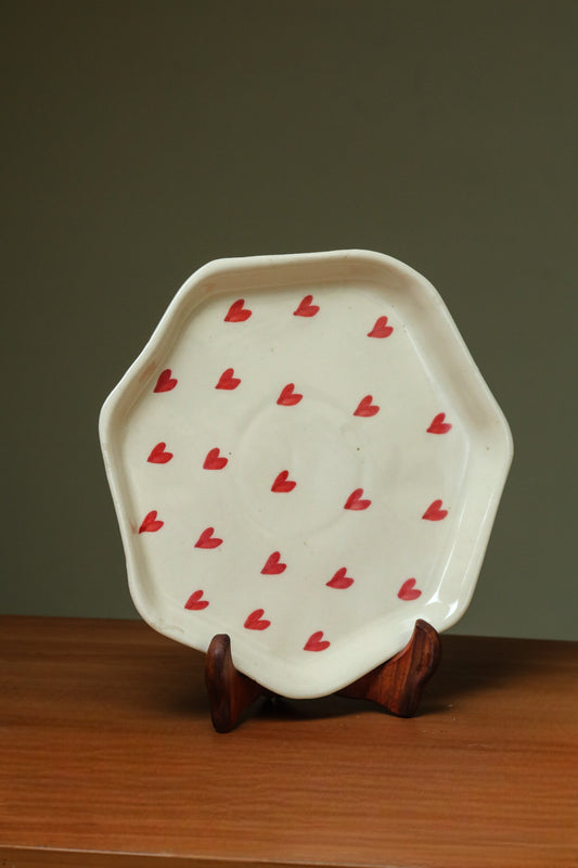 Hexagonal Serving Plates with Love Signs