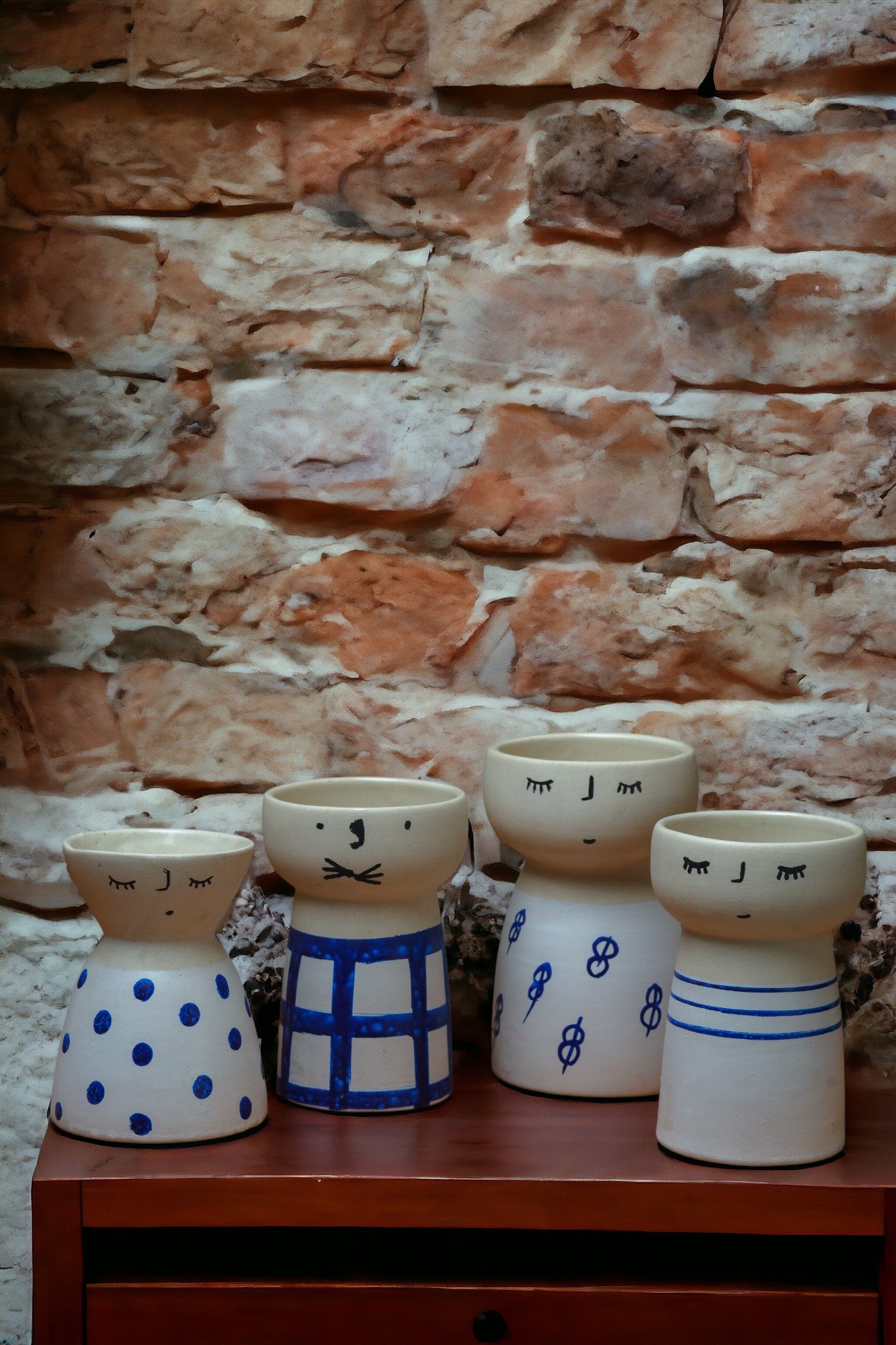 Set of 4 - Cute vase for pampas and flowers